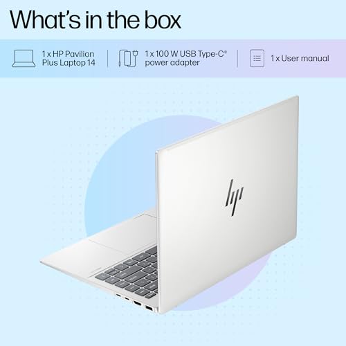 HP Pavilion Plus, Enhanced by AI, Intel Core Ultra 5 125H, 14-inch, WQXGA, 16GB LPDDR5x, 512GB SSD, Intel Arc Graphics, 5MP IR Camera/w Privacy Shutter, Backlit KB (Win 11, Silver, 1.44 kg) ew1074TU