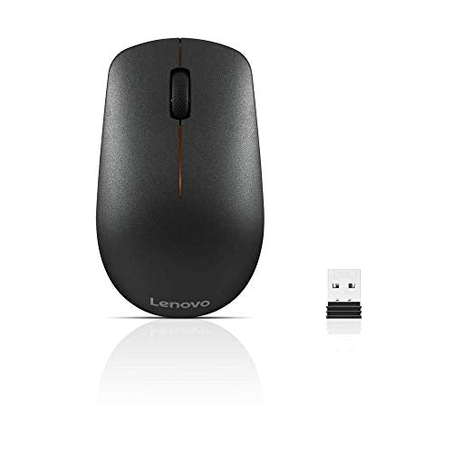 Lenovo 400 Wireless Mouse, 1200DPI Optical Sensor, 2.4GHz Wireless Nano USB, 3-Button (Left,Right,Scroll) Upto 8M Left/Right & 100K Scroll clicks & 1yr Battery, Ambidextrous, Ergonomic GY50R91293