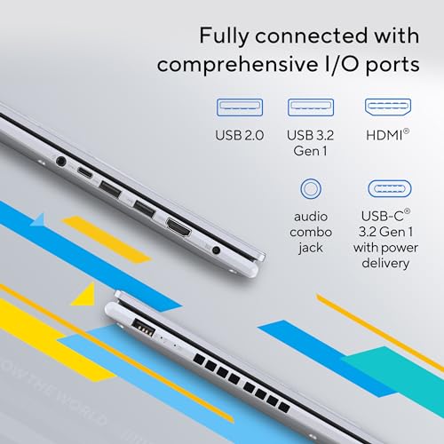 ASUS Vivobook 16, Intel Core i7-12700H (Gaming Grade CPU), 16" (40.64cm) FHD+ 16:10, Thin & Light Laptop (16GB DDR4/512GB SSD/Iris Xe/Win 11/Office 2021/Transparent Silver/1.88 Kg), X1605ZAC-MB741WS