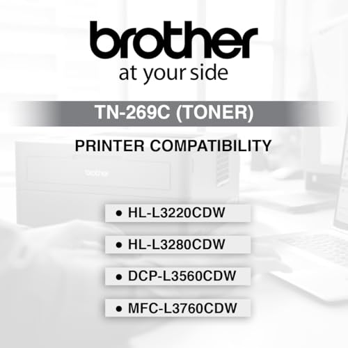 Brother Toner TN-269C (Cyan Color) Has 1200 Pages Yield Compatible with HL-L3220CDW HL-L3280CDW DCP-L3560CDW MFC-L3760CDW