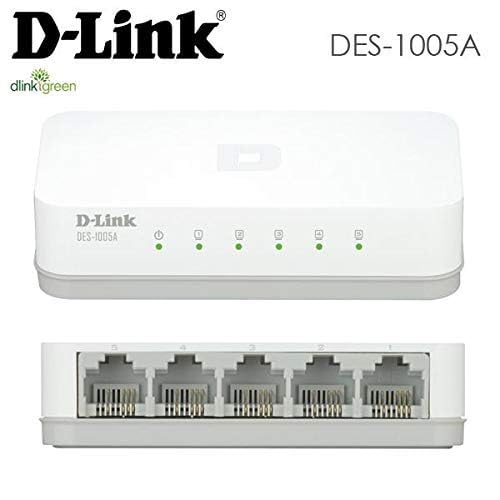 D-Link DES-1005C 5-Port 10/100 Mbps Unmanaged Switch, White