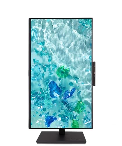 Acer B247Y D6 23.8 Inch IPS Full HD Backlit LED LCD Monitor I IR 5M Adjustable Webcam with Human Presence Detection, 120Hz, Height Adjustment and Pivot, HDMI, VGA, DP, USB 3.2 HUB I Stereo Speakers