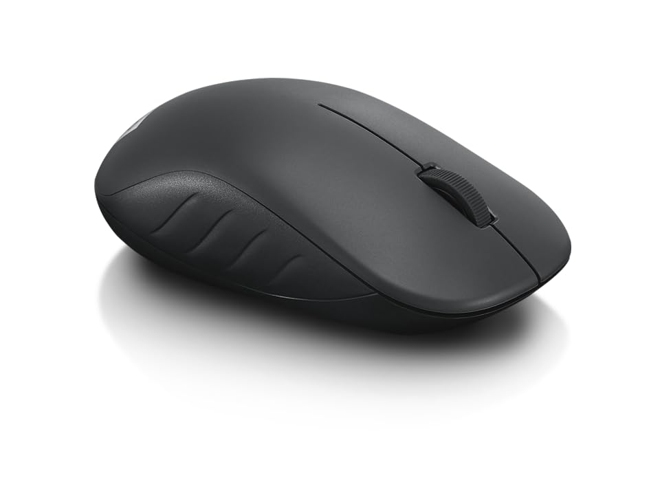 Lenovo 130 Wireless Compact Mouse, 1K DPI Optical sensor, 2.4GHz Wireless NanoUSB, 10m range, 3button(left,right,scroll) upto 3M left/right clicks, 10 month battery, Ambidextrous, Ergonomic GY51C12380