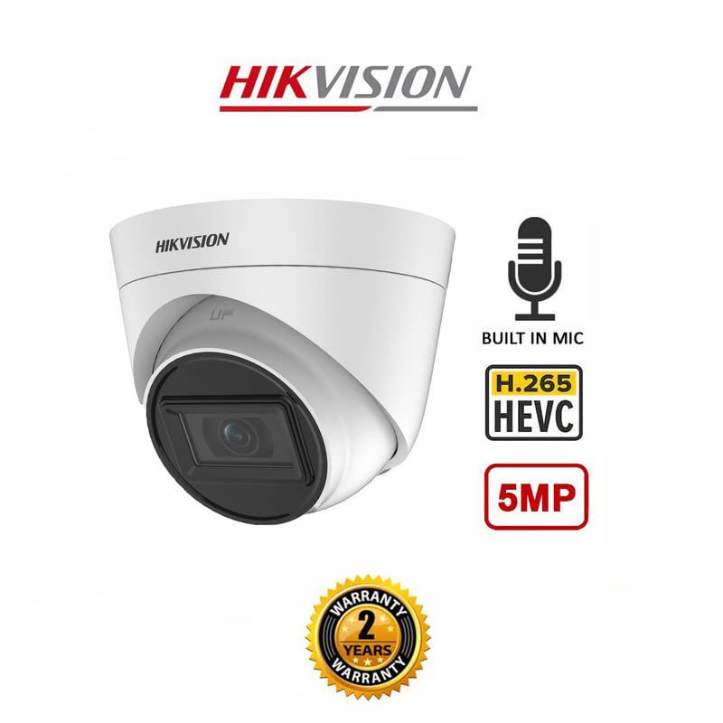 Clocite HIKVISION 5 MP Indoor Dome CCTV Camera with inbuilt Audio Mic BNC/DC Connectors