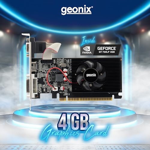 GEONIX GEFORCE GT 730LP 4GB DDR3 Graphic Card | 64bit Dual Slot | Multiple Outputs- VGA, HDMI, DVI | Support PCI-e2 Profile