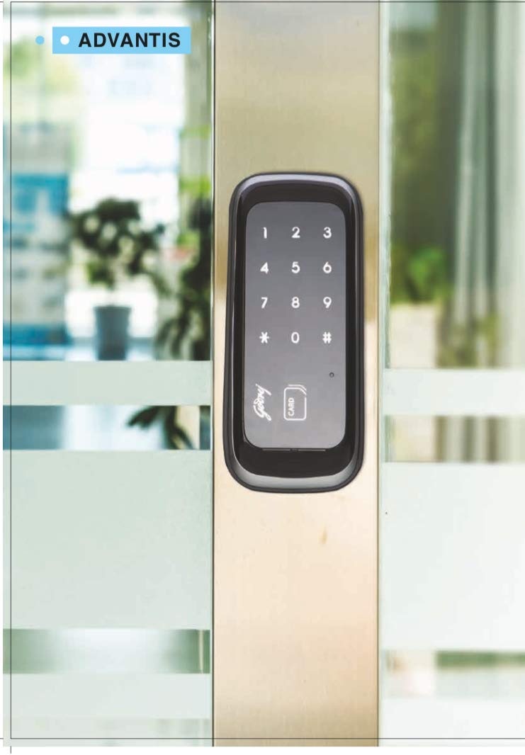 Godrej Smart Lock |Advantis Crystal Digital Lock for Glass Door | 2 in 1 Access | Pin + RFID, Autolocking Digital | Lock for Office |for Hotel & Home| Glass Door | Black Finish