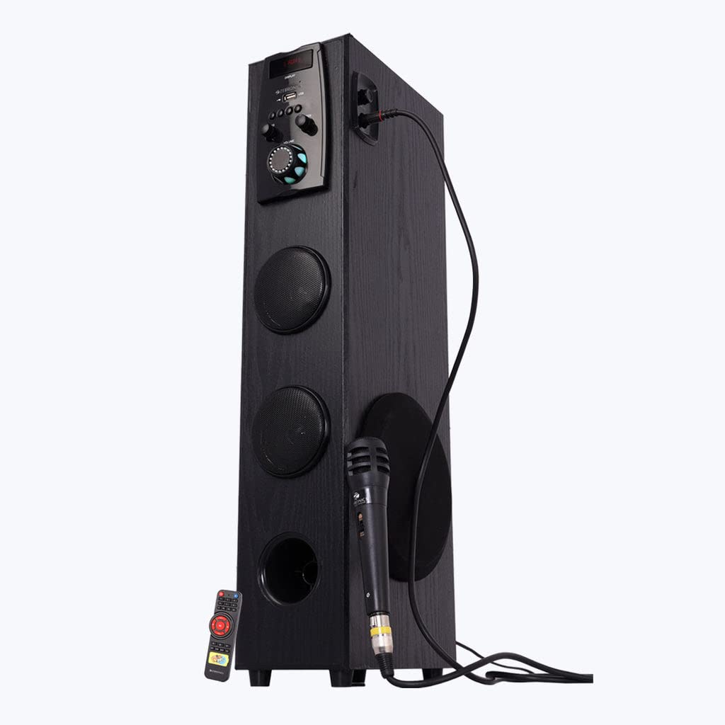 ZEBRONICS Impact Tower Speaker with Wireless BT/USB/FM/AUX and Wired Mic