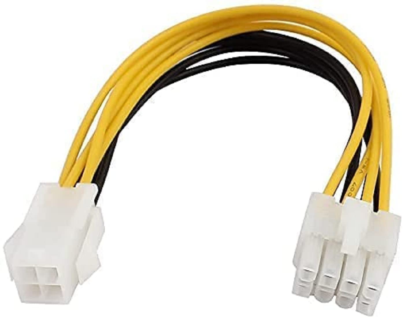 HRtronics® - 4 Pin Male to 8 Pin Female ATX CPU Power Connector Extension Cable Adapter CPU Power Supply EPS Power Cord 4-Pin to 8-Pin Motherboard ATX, 17cm, (5 pcs)