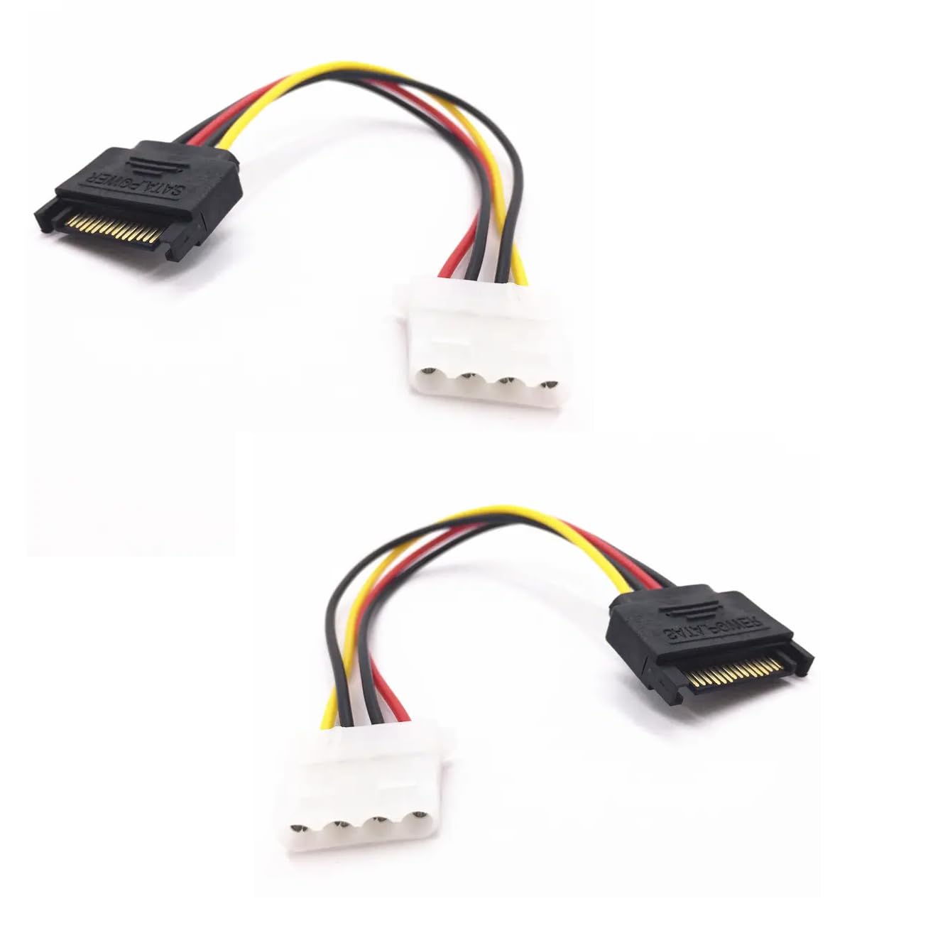 PARUHT 2-Pack IDE to SATA Connector, PSU Component for 15-Pin Sata Male Power to 4-Pin Molex Power Supply for LP4 Devices