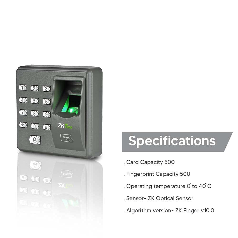 ZKTeco X7 Biometric Access Control Terminal | Fingerprint & RFID Card Reader | Fingerprint & Card Capacity | Standalone Mode & Keypad | Ideal for Office & Commercial Security