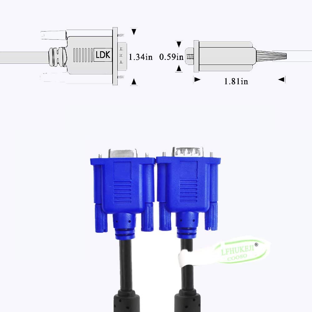 LS LAPSTER Quality Assured Male to Male VGA Cable 1.5 Meter, Support Monitor/PC/LCD/LED, Plasma, Projector, TFT (LST-VGACBLE-1.5M)