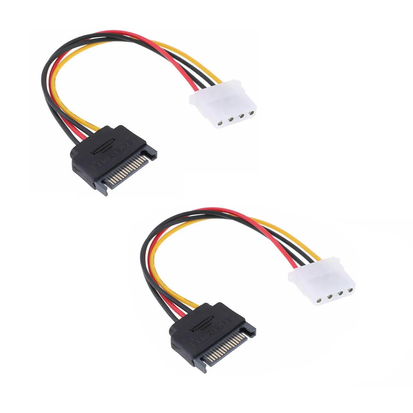 PARUHT 2-Pack IDE to SATA Connector, PSU Component for 15-Pin Sata Male Power to 4-Pin Molex Power Supply for LP4 Devices