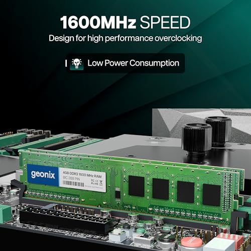 Geonix 4GB DDR3 Desktop RAM 8IC 1600 Mhz, 5 Years Warranty
