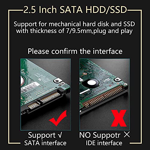 SmartTech 2.5 inch Sata HDD / SSD Hard Drive Enclosure USB 3.1 with Type C OTG Cable Internal Hard Disk Drive Case for External Portable Transparent Casing Computer Laptop (2.5- USB 3.1)