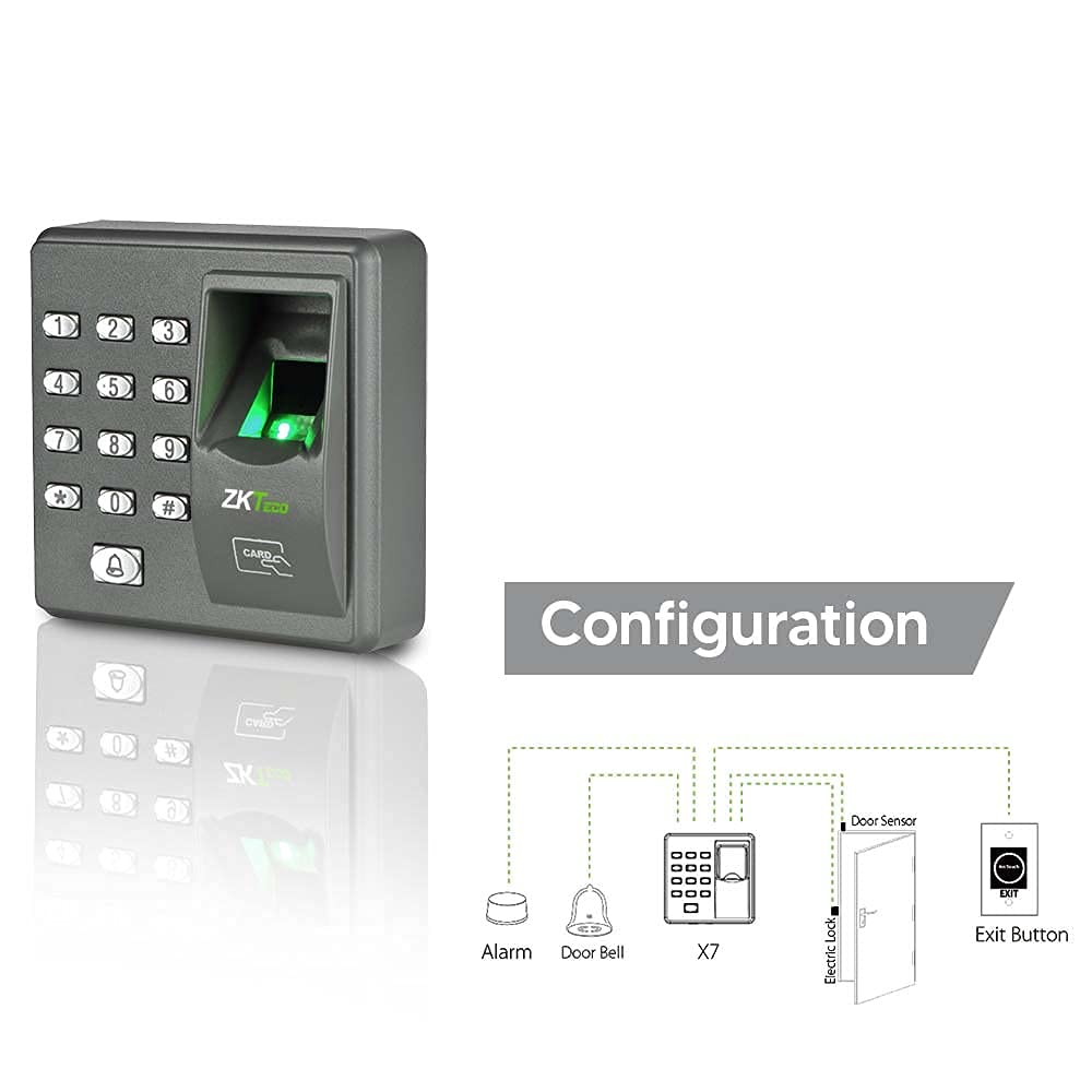 ZKTeco X7 Biometric Access Control Terminal | Fingerprint & RFID Card Reader | Fingerprint & Card Capacity | Standalone Mode & Keypad | Ideal for Office & Commercial Security