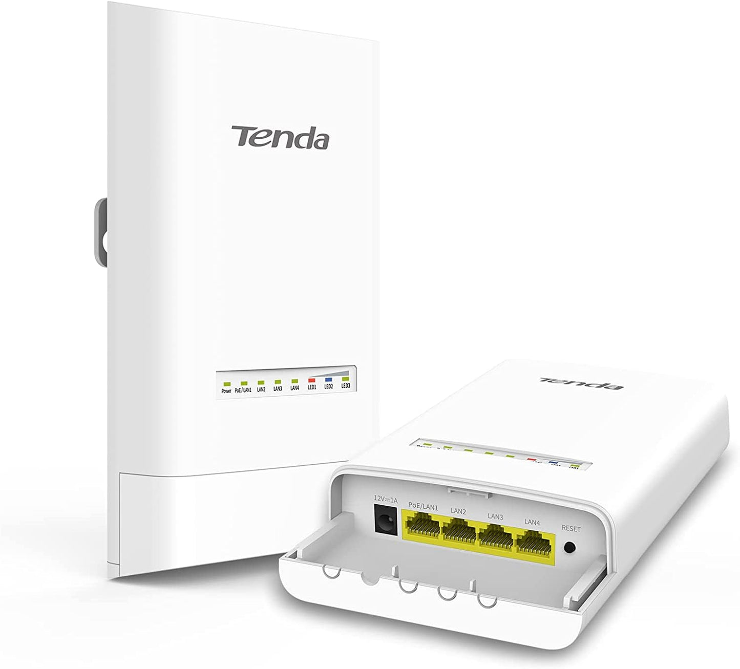 Tenda OS3 5GHz 11AC 867Mbps Long Range Smart Manage Outdoor CPE, 12dBi, 5km+|Point to Point Wireless Bridge| Four Fast Ethernet Ports | IP65 Weatherproof | 6KV Lightning Protection (White)