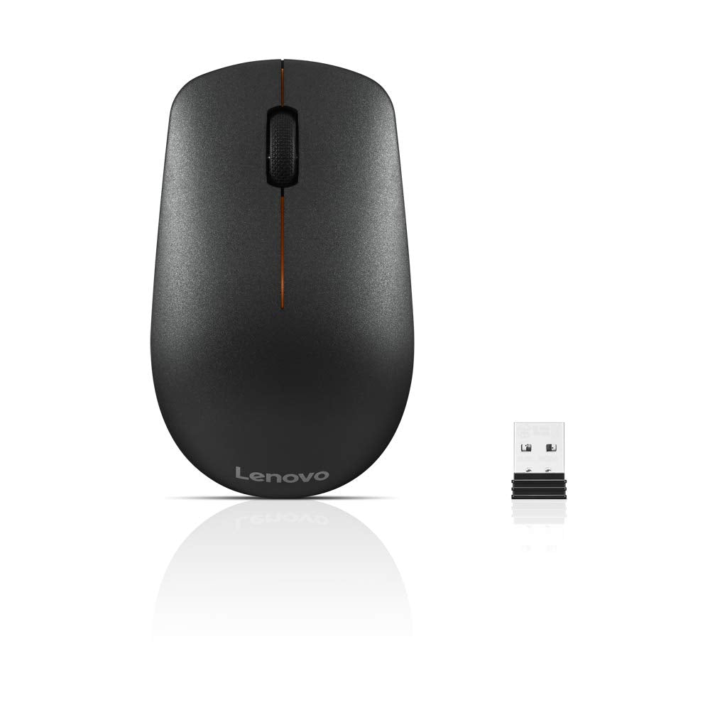 Lenovo 400 Wireless Mouse, 1200DPI Optical Sensor, 2.4GHz Wireless Nano USB, 3-Button (Left,Right,Scroll) Upto 8M Left/Right & 100K Scroll clicks & 1yr Battery, Ambidextrous, Ergonomic GY50R91293
