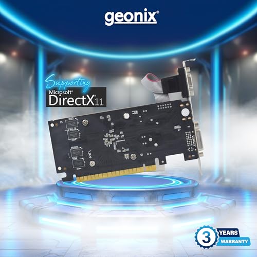 GEONIX GEFORCE GT 730LP 4GB DDR3 Graphic Card | 64bit Dual Slot | Multiple Outputs- VGA, HDMI, DVI | Support PCI-e2 Profile