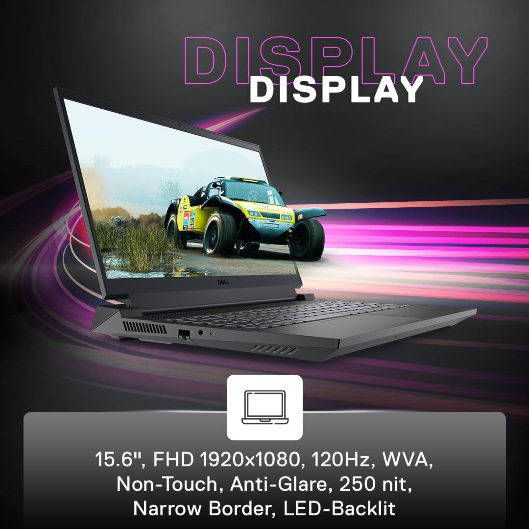 Dell G15-5530 Gaming Laptop, 13th Gen Intel Core i5-13450HX| NVIDIA RTX 3050, 6GB (16GB RAM|1TB SSD, FHD|Window 11|MS Office' 21|15.6" (39.62cm)|Orange Backlit Keyboard& G-Key|Dark Shadow Grey|2.65Kg