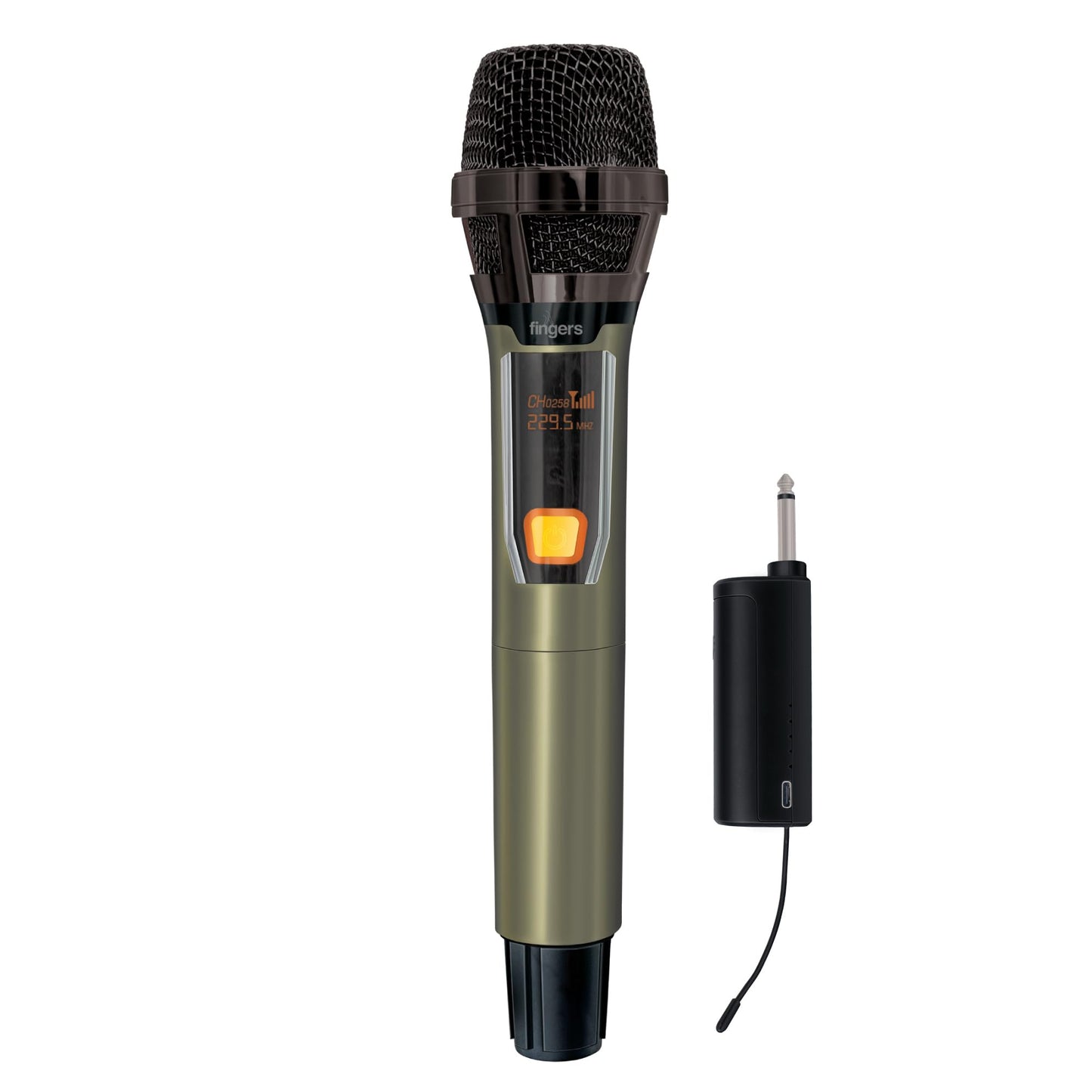 FINGERS Freedom Mic-39 Wireless Microphone (6.35 mm pin Receiver with Type-C Charging Port, Uni-Directional V-Band @ VHF 269.1 MHz, 10-Hour Battery Life, 25 m Working Distance)