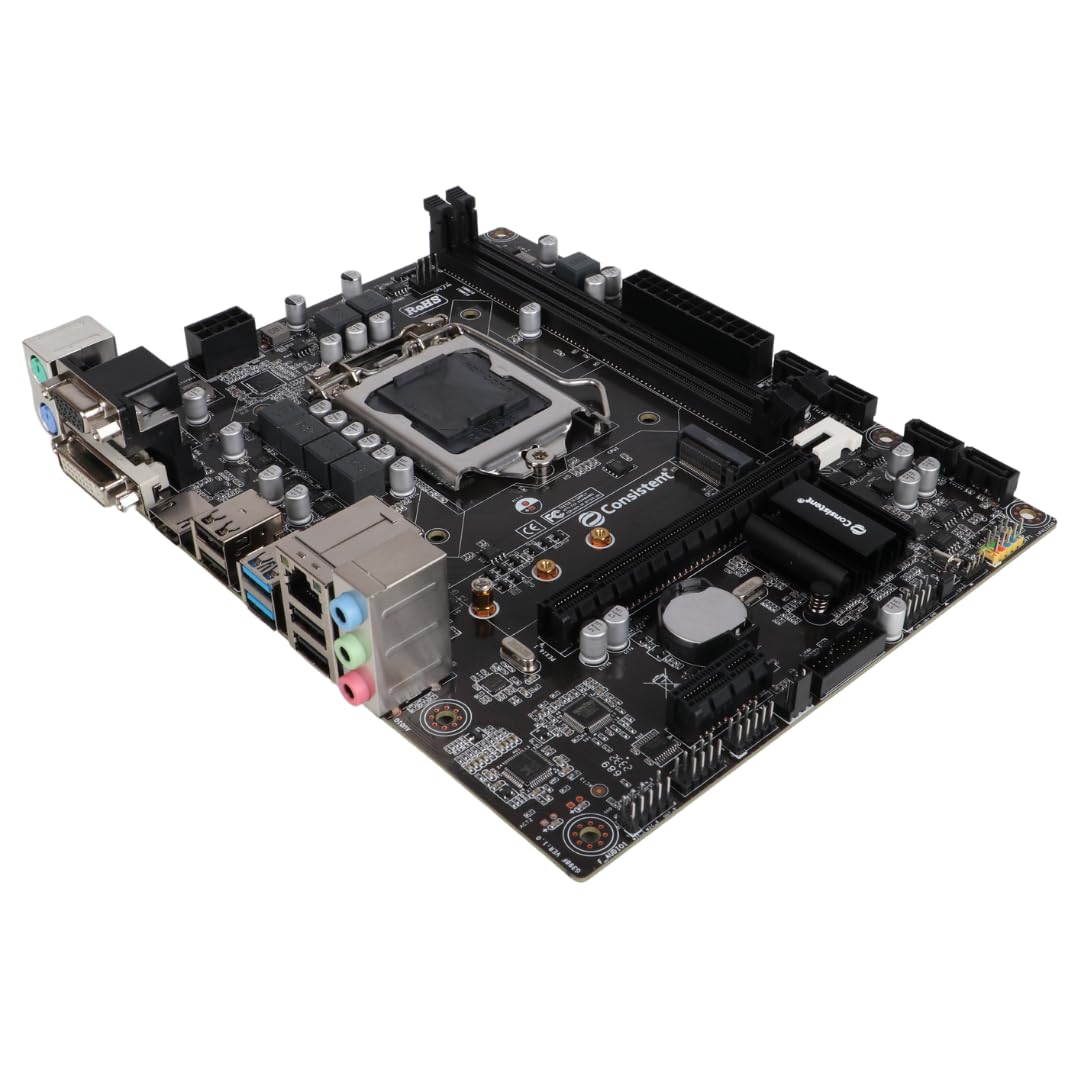Consistent H-310 Motherboard 8th, 9th Gen i3, i5, i7, DDR4 Slots for RAM, with GMA 950 Graphic Card, Motherboard with Sound Card, SATA 2&3, 3Y Warranty