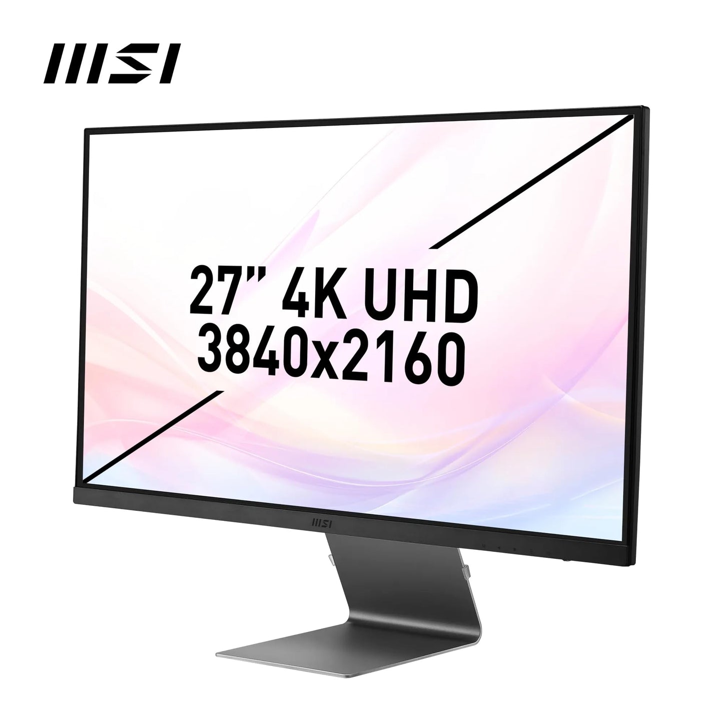 MSI Modern MD271UL 27 Inch 4K Uhd Professional Productivity Monitor 3840 x 2160 IPS Panel, Eye-Friendly Screen, 99% DCI-P3/139% SRGB Colour Gamut - 2X HDMI 2.0b, DP 1.2a, USB Type-C (65W PD), Silver