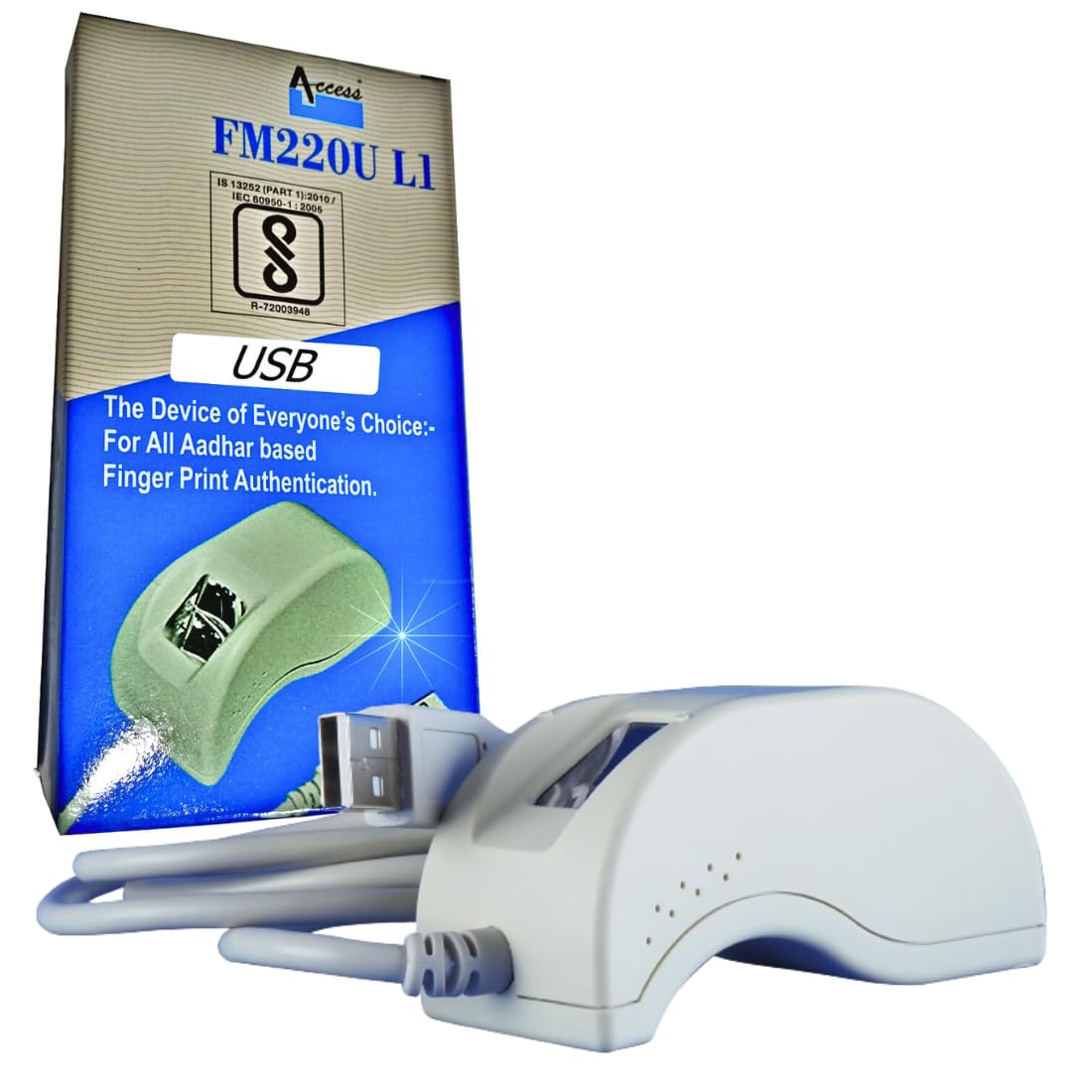 FM220U L1 UIDAI Certified USB Optical Biometric Scanner with 1YEAR RD Service