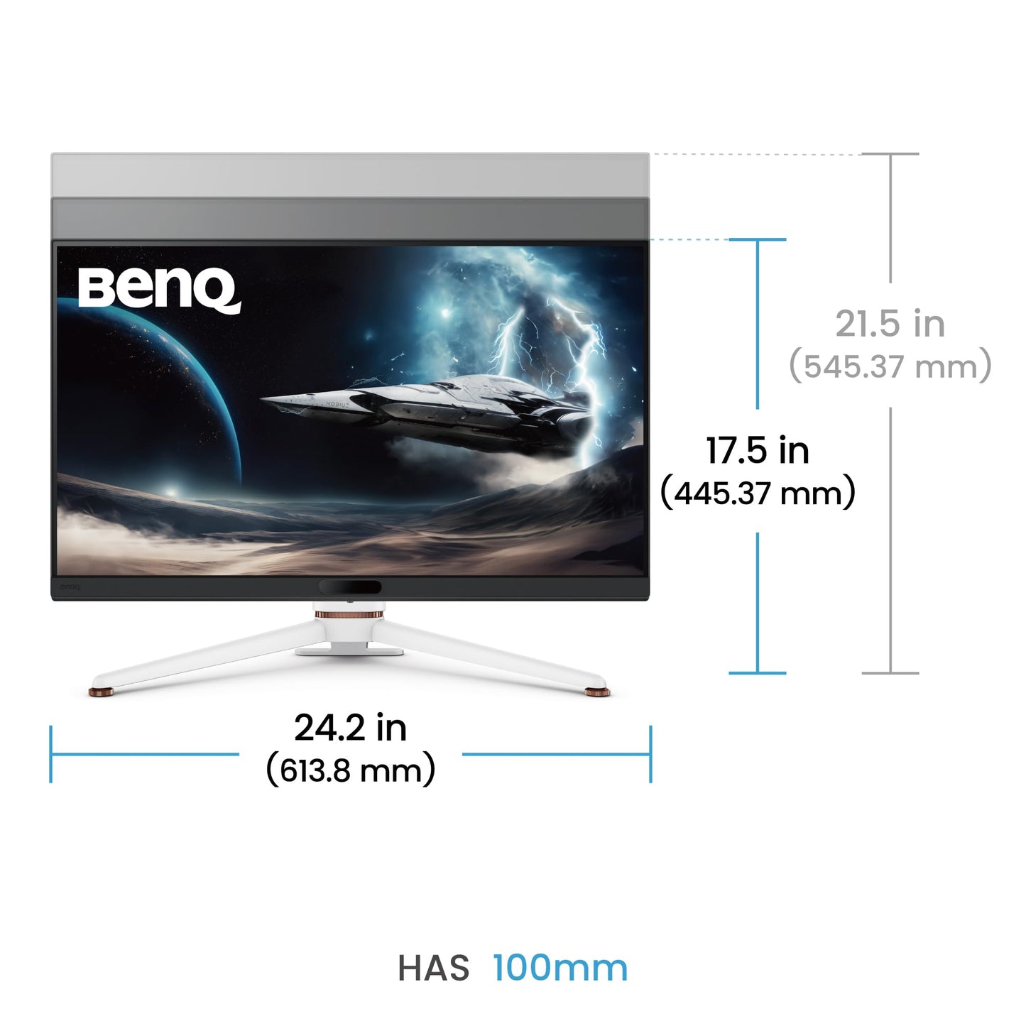 BenQ MOBIUZ EX271Q 27” 2K QHD 180Hz Gaming Monitor, 1ms GtG, AMD FreesSync Premium, DP 1.4, HDMI 2.0, 65W USB-C, 95% P3, Height Adjust, KVM, AI Color Adjustment, Remote Controller (White)
