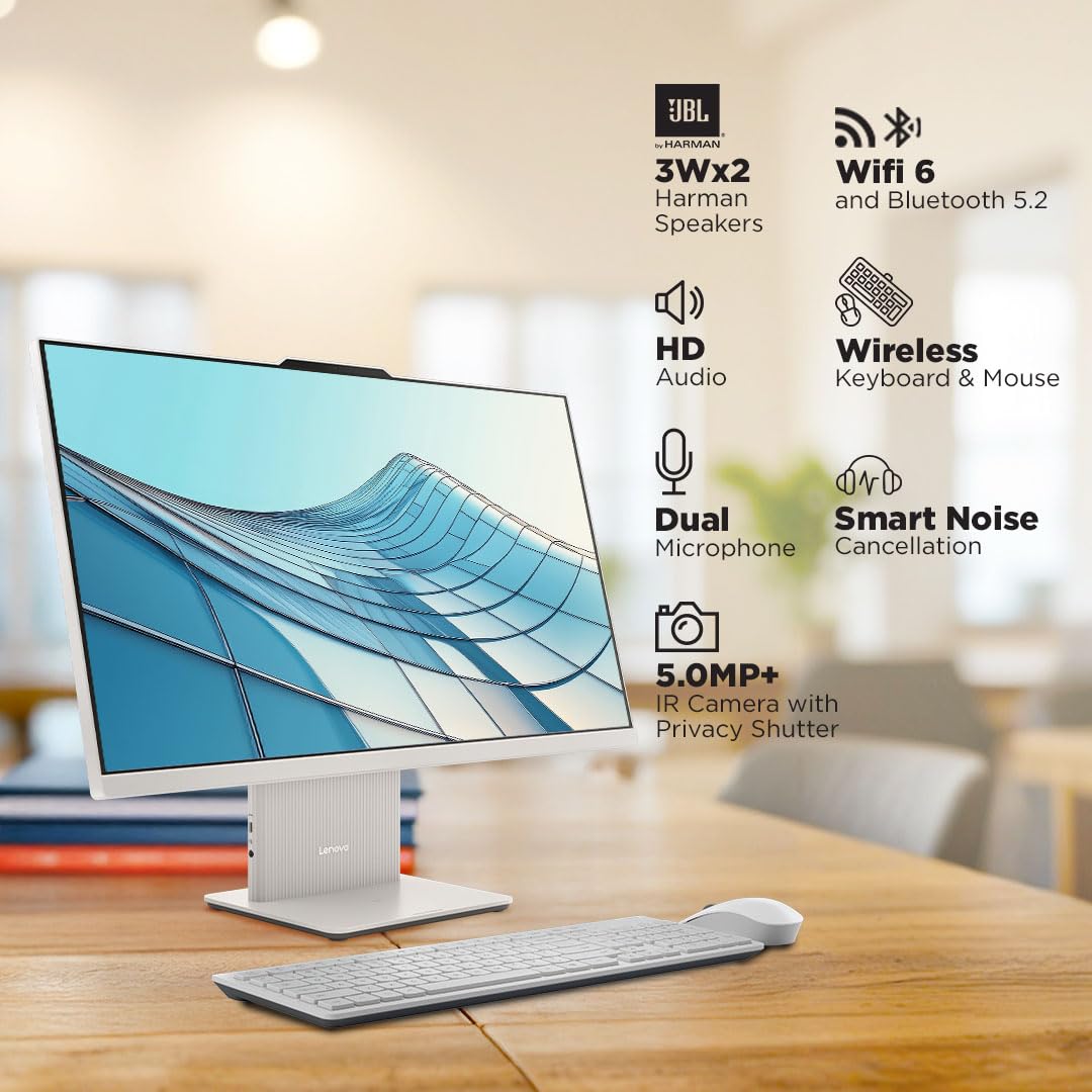 Lenovo IdeaCentre AIO 13th Gen Core i9-13900H 27" QHD IPS (32GB RAM/1TB SSD/Windows11/Office 2021/3Wx2 Harman Speaker/Alexa Built-in/Wireless EOS Keyboard & Mouse, Grey), F0HM00JBIN All-in-One Desktop