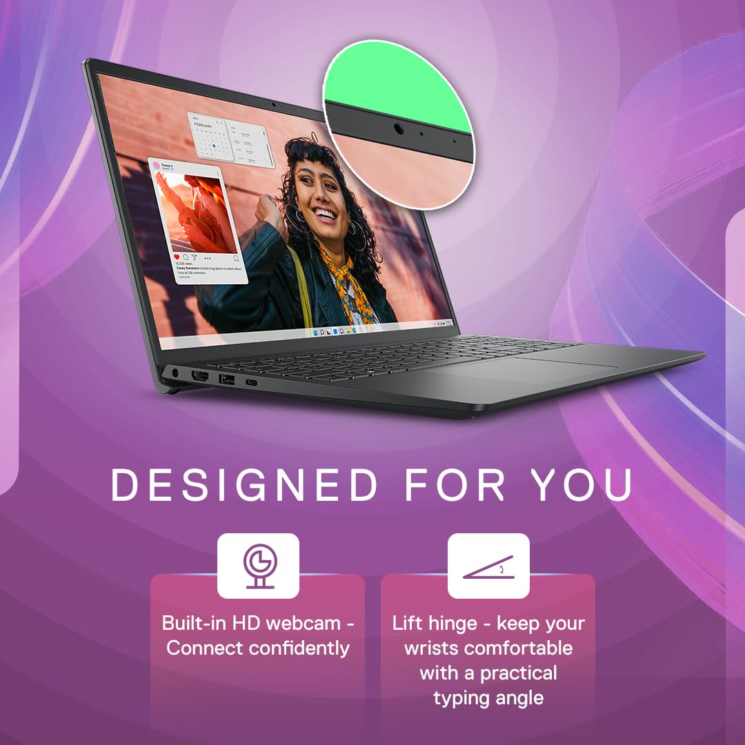 Dell Inspiron 3530 Thin & Light Laptop, 13th Gen Intel Core i3-1305U/8GB/512GB SSD/15.6" (39.62cm) 120Hz Refresh Rate on a FHD IPS Display/Windows 11 + MSO'21+McAfee 15 Month/Carbon Black/1.62kg