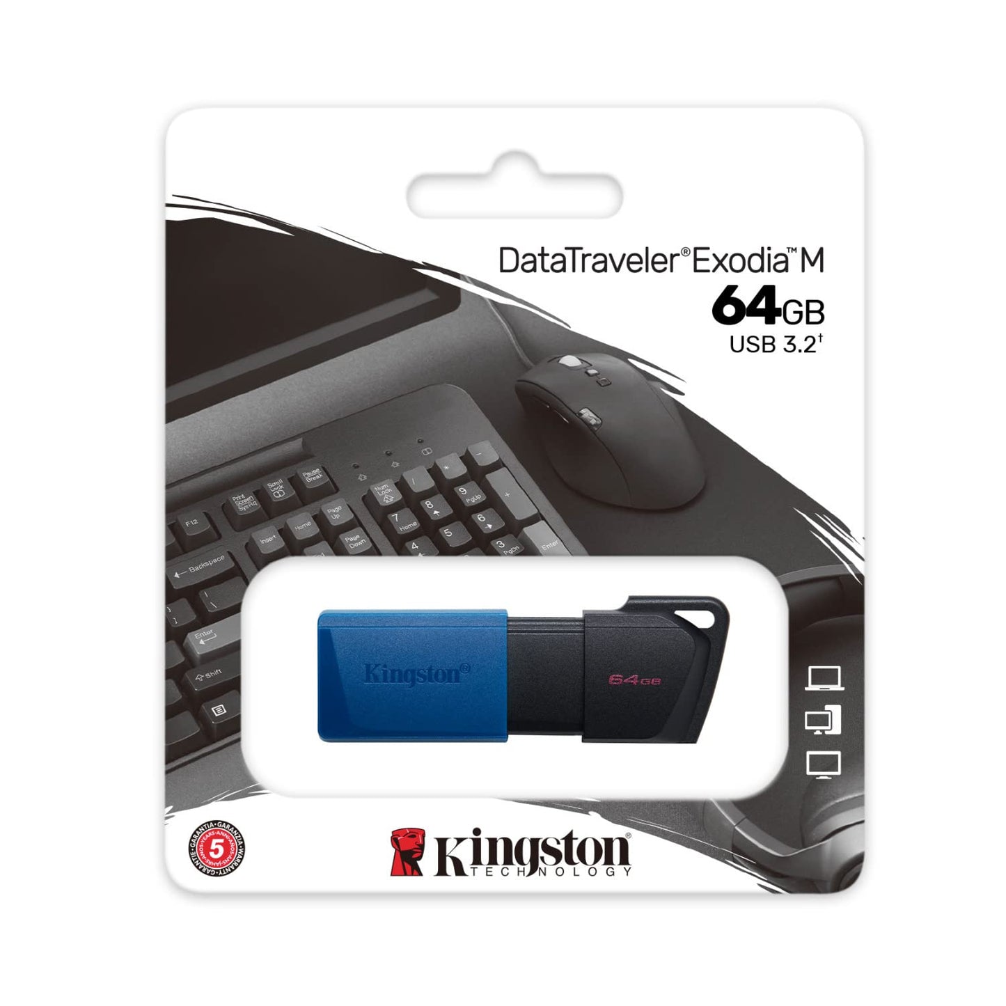 Kingston Exodia M 64B USB Flash Drive, 64 GB, Pack of 1