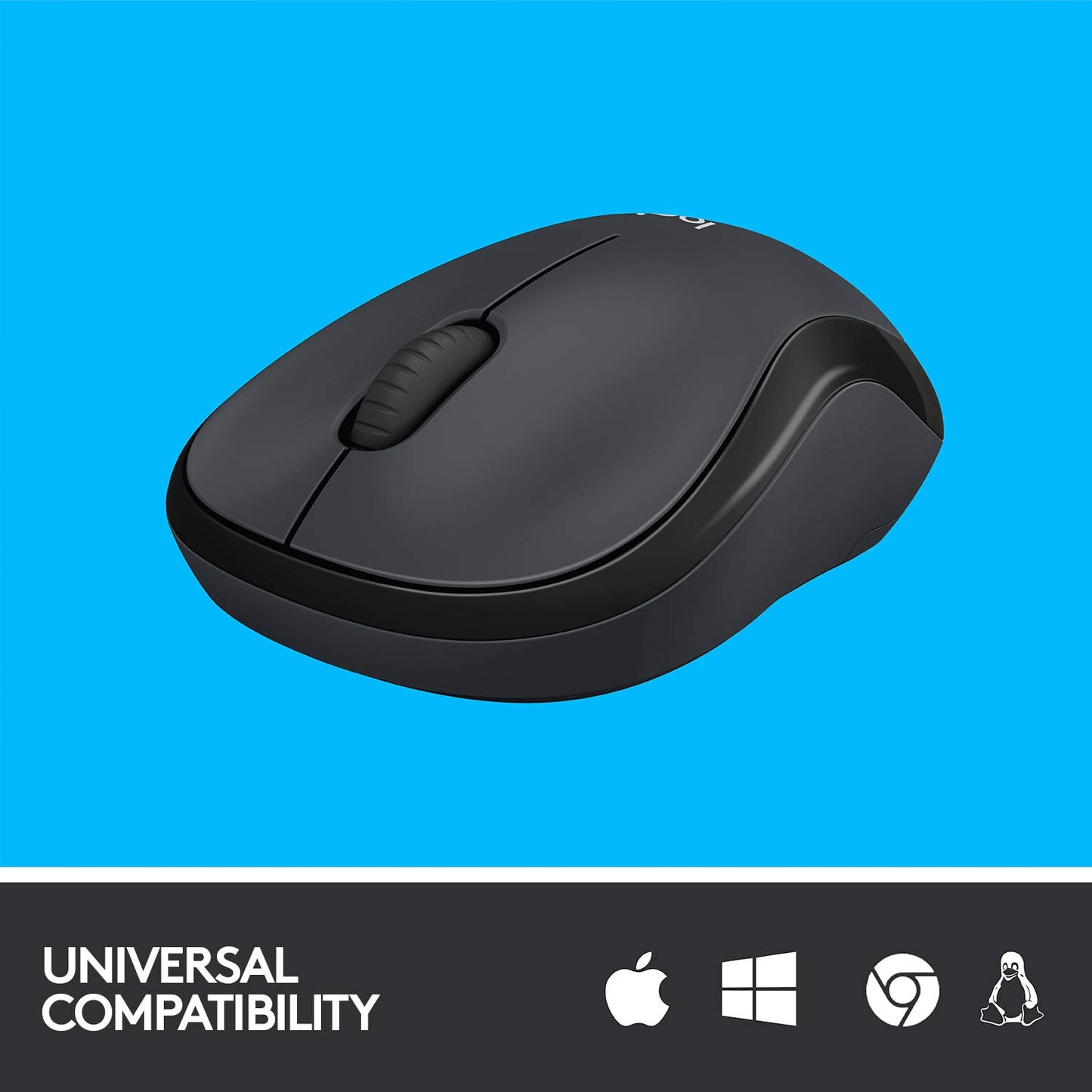 Logitech M221 Wireless Mouse, Silent Buttons, 2.4 GHz with USB Mini Receiver, 1000 DPI Optical Tracking, 18-Month Battery Life, Ambidextrous PC/Mac/Laptop - Black