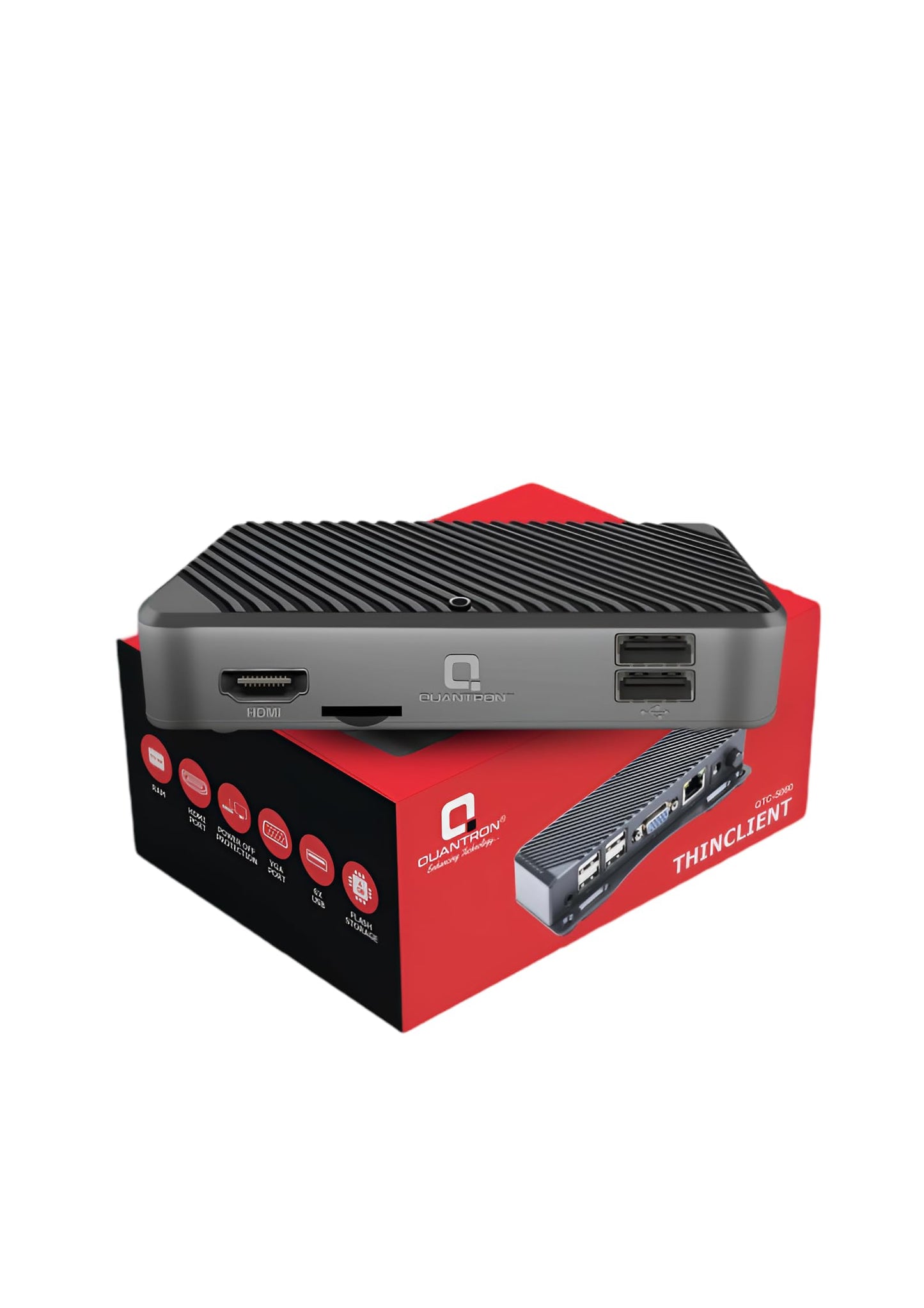 QUANTRON USB ThinClient QTC-5060 ? Mini Computer Terminal with HDMI & VGA Ports, 6 USB Ports, 512MB RAM, 4GB Flash Storage, Power-Off Protection ? Thin Client Device for Office & Education Use
