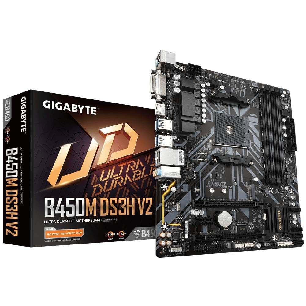 GIGABYTE B450M DS3H V3 (AMD Ryzen AM4/Micro ATX/M.2/HMDI/DVI/USB 3.1/DDR4/Motherboard)