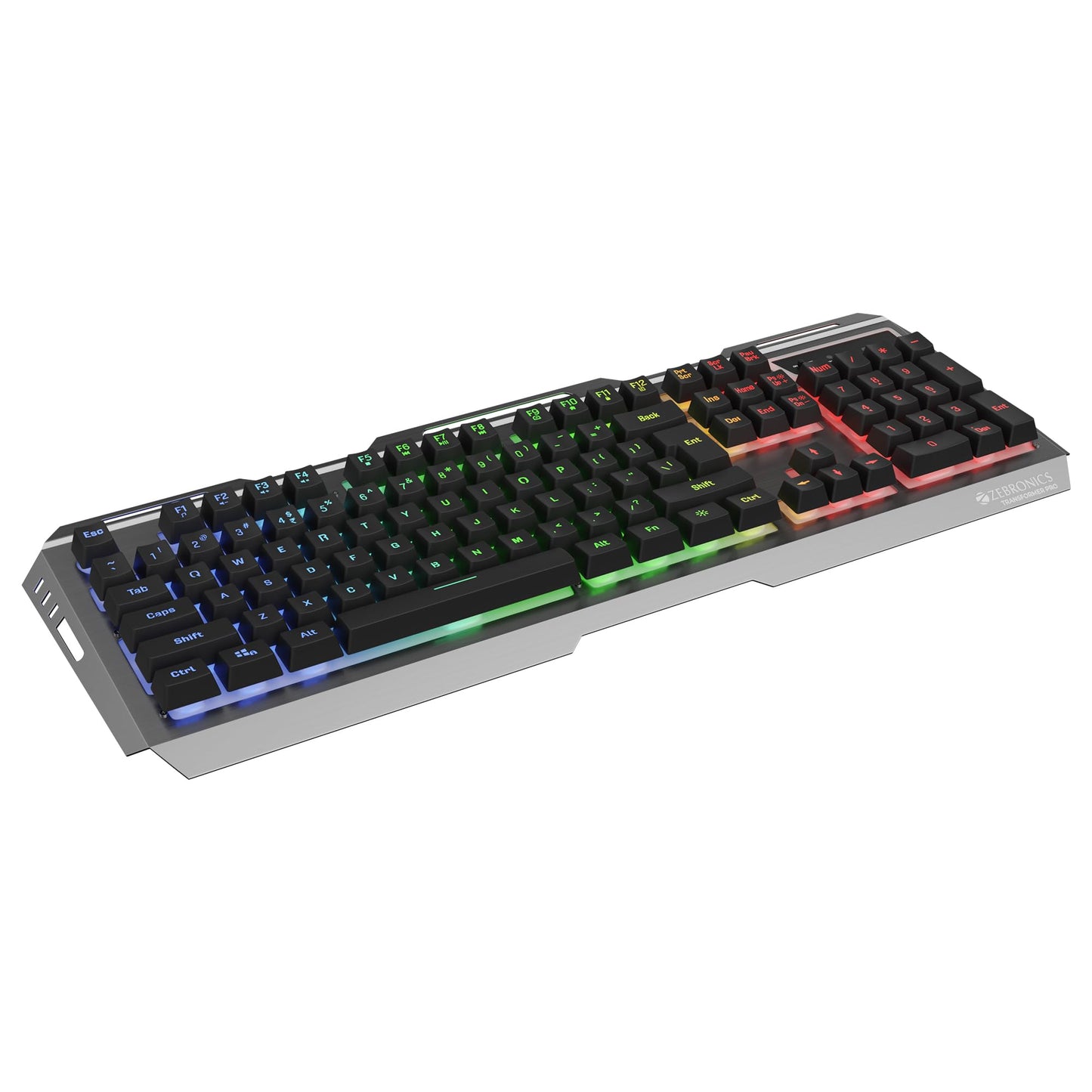 ZEBRONICS Transformer PRO Gaming Wireless Keyboard & Mouse Combo with 2.4GHz, Aluminum Body, Built in Battery, Multicolor LED Modes, Type C, Double Shot Keycaps, up to 4000 DPI