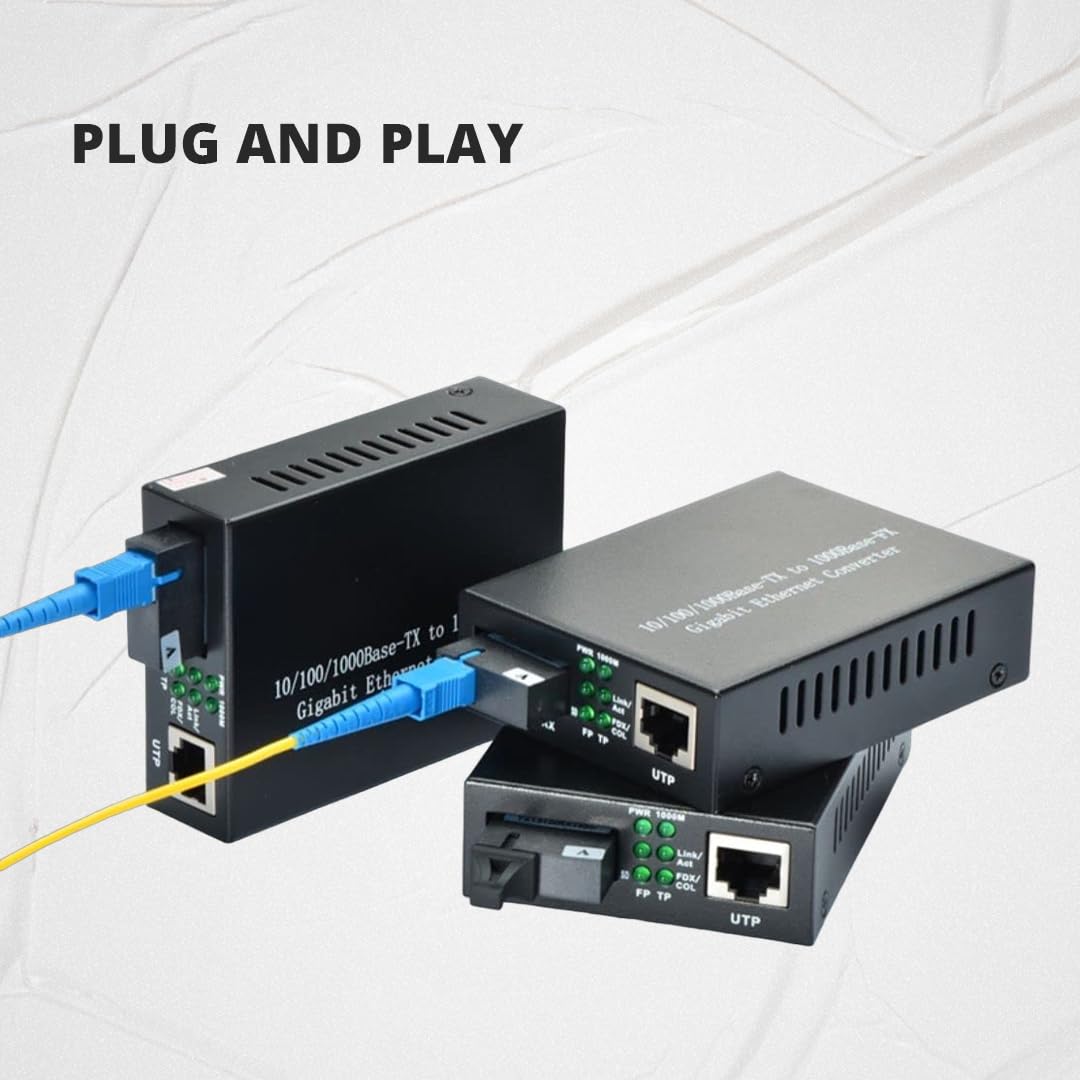 Match LB-Link Gigabit Media Converter 10/100/1000Mbps | Multi-Mode | 10/100/1000 Base-TX to 1000 Base FX | 1 Pair