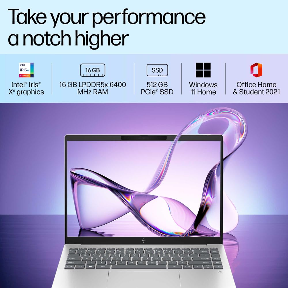 HP Pavilion Plus, 13th Gen Intel Core i5-1335U Laptop (16GB DDR5, 512GB SSD) IPS WUXGA Anti-Glare, 14"/35.6cm, Win 11, Office 21, Silver, 1.44kg, Intel Iris Xe Graphics, 5MP IR Camera, ew0116TU