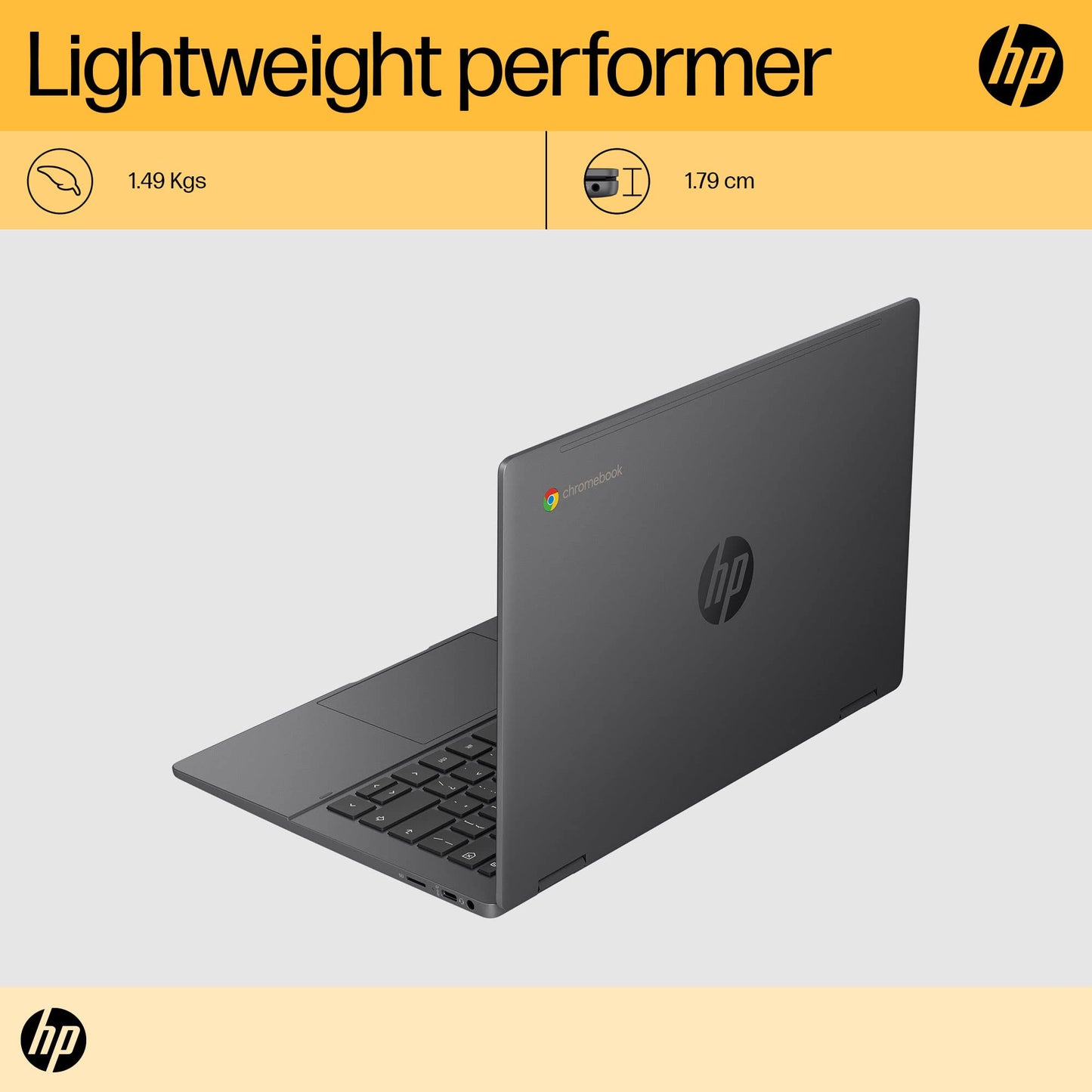 HP Chromebook x360 13B Mediatek Kompanio 1200 13.3Inch(33.8Cm) FHD Touch Covertible Laptop Chrome OS (8GB Ram/256 GB SSD/B&O/7Mediatek Integrated ARM Mali Graphics/Backlit Kb/Chrome 64) 13B-Ca0006Mu