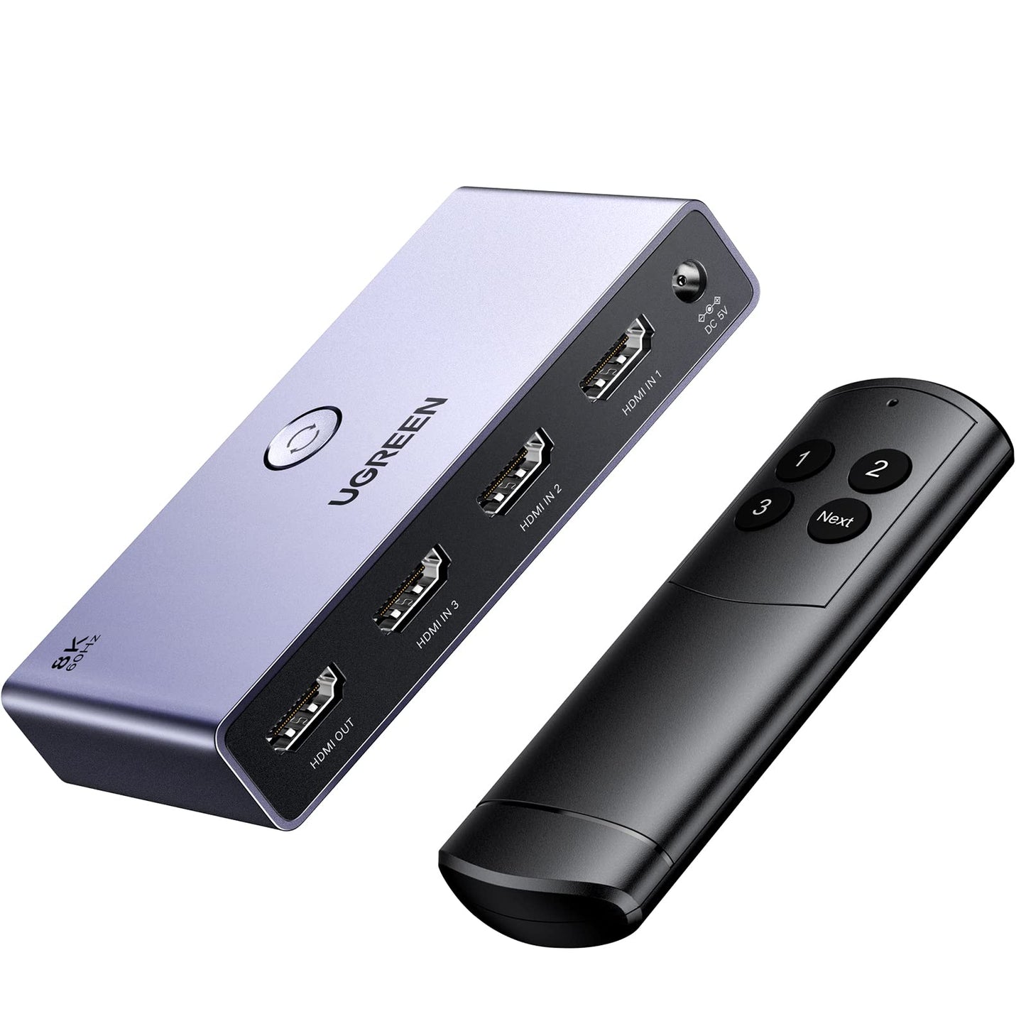 UGREEN 8K@60Hz HDMI Switch 3 in 1 Out 8K 2.1 Switcher Splitter 3 Port with IR Remote HDCP2.3 3D Dolby DST Compatible with PS5 PS4 Xbox Apple TV Fire Stick