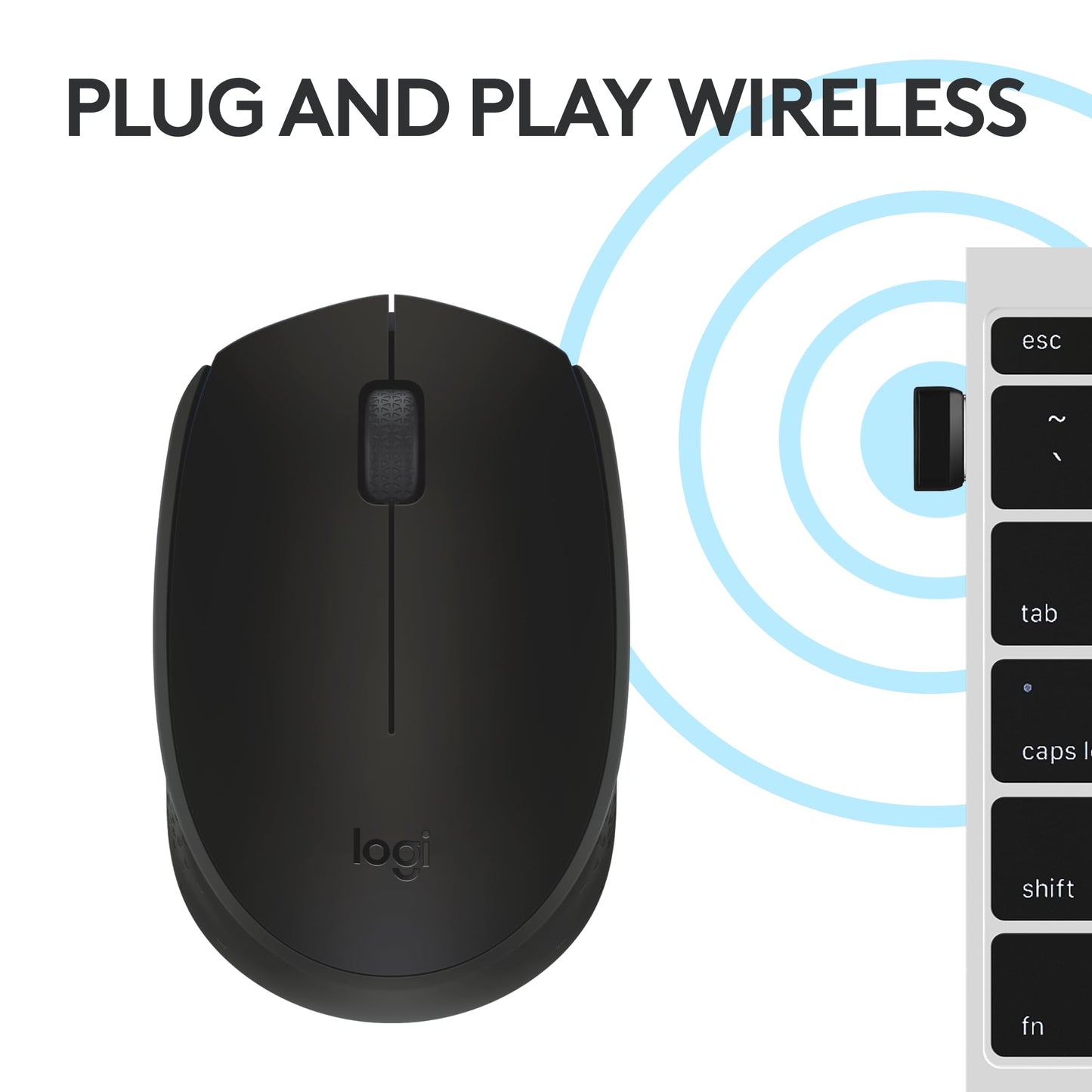 Logitech B170 Wireless Mouse with USB Receiver,(Black)