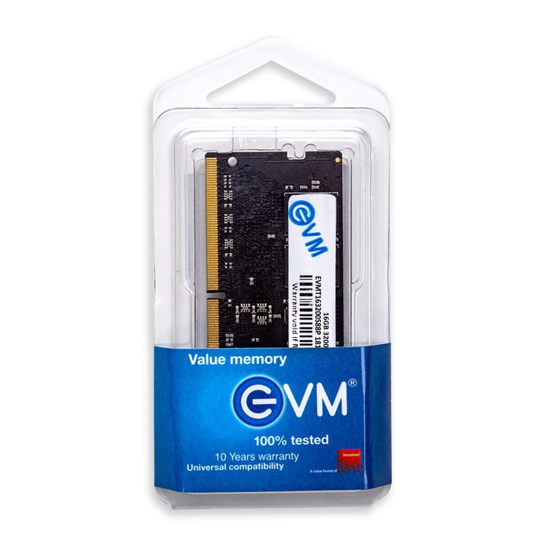 EVM 16GB DDR4 Laptop RAM 3200MHz - Unleash Your System's Full Potential - Perfect for Gamers, Office Work, and More - 10 Years Warranty (EVMT16G3200S88P)