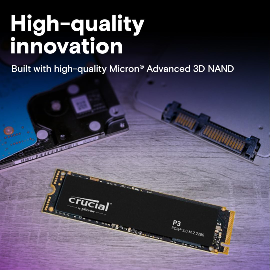 Crucial P3 Plus 500GB PCIe 4.0 3D NAND NVMe M.2 SSD, up to 4700MB/s - CT500P3PSSD8