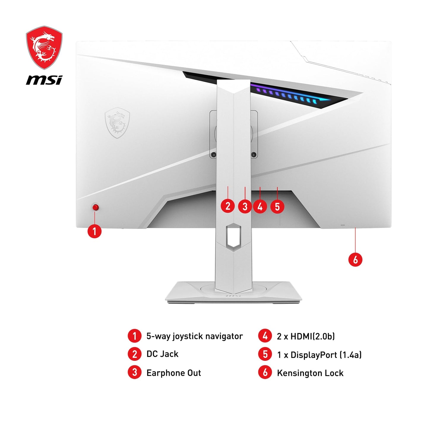 MSI MAG 274QRFW 27 Inch WQHD Gaming Monitor - 2560 x 1440 Rapid IPS Panel, 180 Hz / 1ms GtG, 123% sRGB Colour Gamut, Fan-Less Design, DisplayHDR 400 - DP 1.4a, HDMI 2.0b