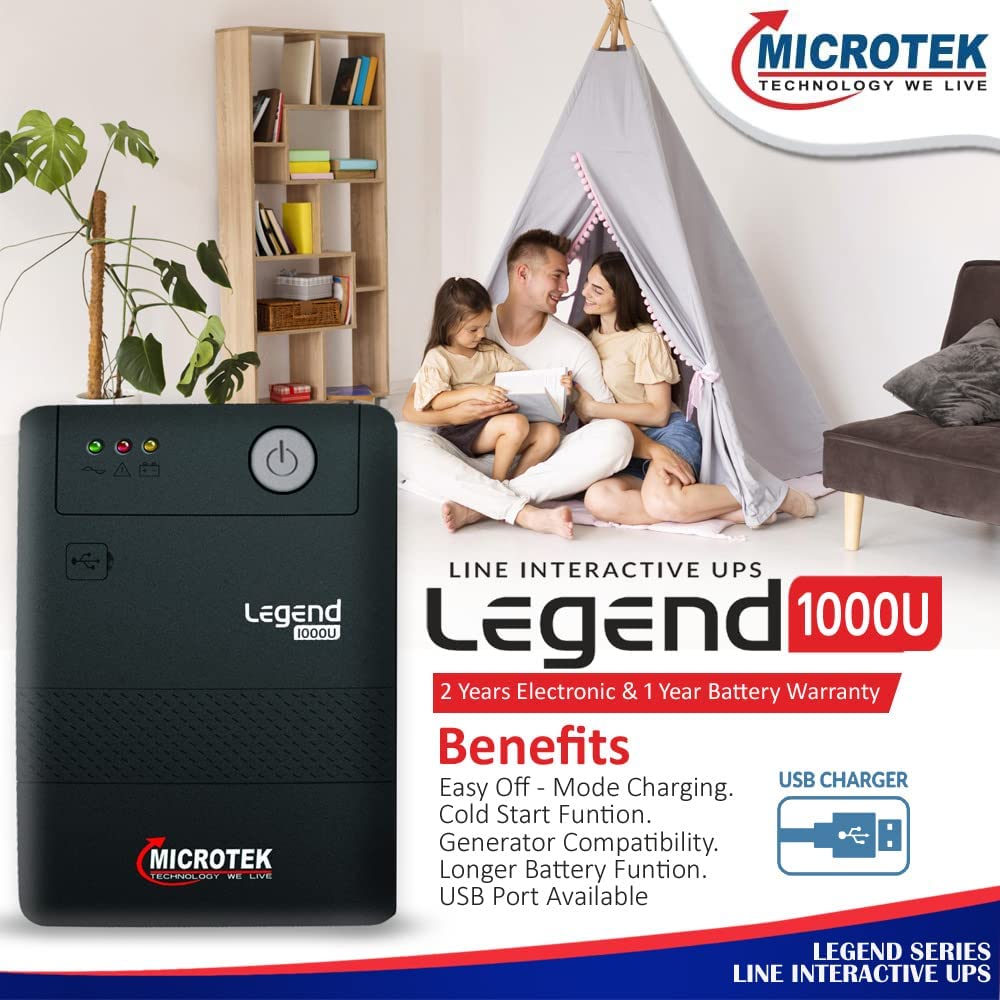 Microtek UPS Legend 1000VA, Black