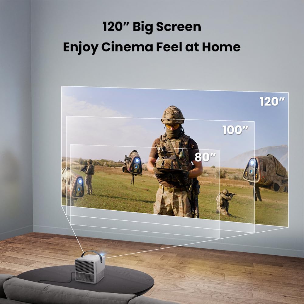 BenQ GP100 4K Support 1080p LED Portable Smart Projector,Brightness 1000 ANSI Lumens,Excellent Colors 97% REC709,Upto 120"Screen Size,Auto 2D keystone,20W Speakers,Certified Android TV,WiFi,HDMI,USB-C