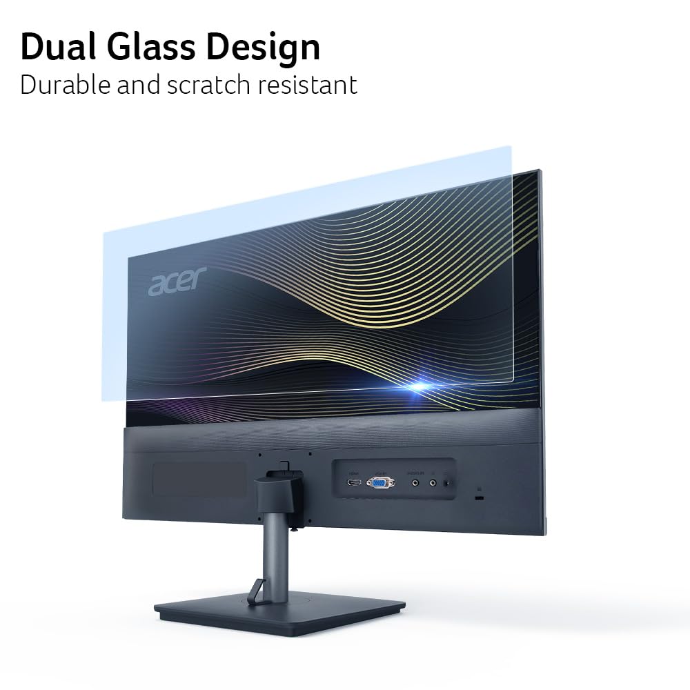 Acer RS242Y 23.8 Inch Full HD IPS Ultra-Thin (6.9mm) Backlit LED Monitor I Color Patterned Back Mood Light I Dual Glass Design, Sleek Metal Frame I 1 MS, 120Hz I 1xHDMI 1xVGA I Speakers I Eye Care