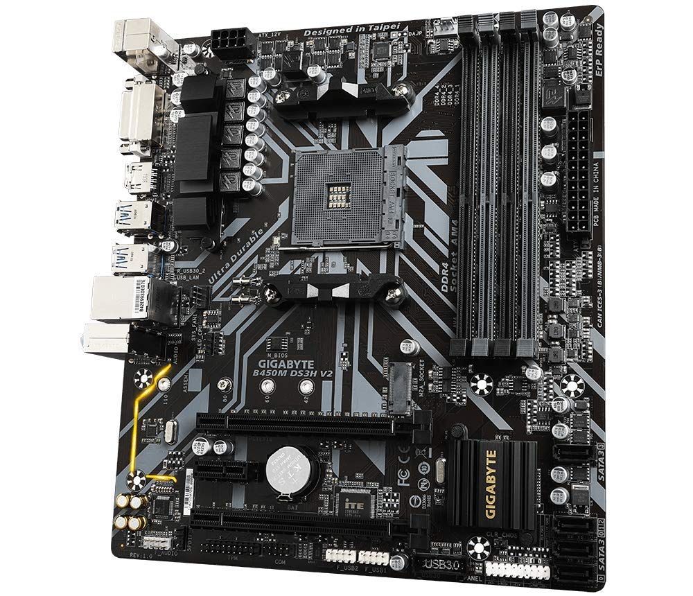 GIGABYTE B450M DS3H V3 (AMD Ryzen AM4/Micro ATX/M.2/HMDI/DVI/USB 3.1/DDR4/Motherboard)