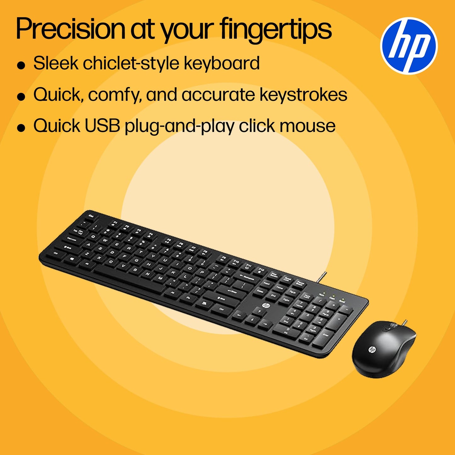HP KM120 Wired Mouse and Keyboard Combo (AB3D0AA)