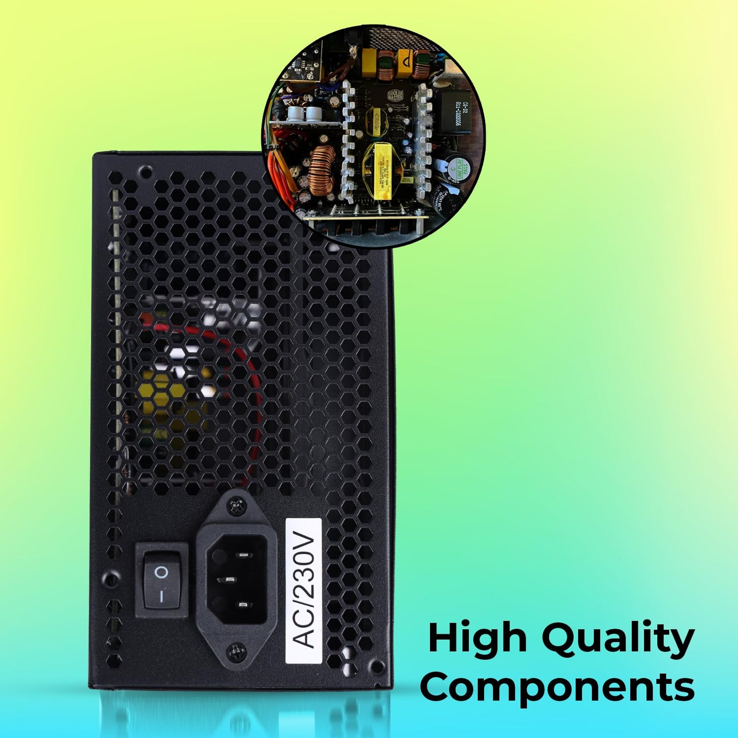 ZEBRONICS ZS500 500W Power Supply with Silent 120mm RGB Fan, SATA x 3, 12V 28A (Max.), Over Voltage/Short Circuit Protection