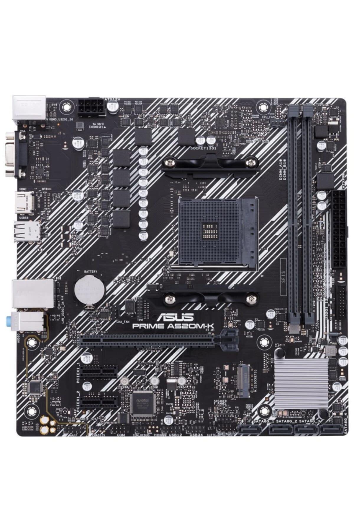 ASUS Prime A520M-K (AMD AM4 DDR4 Socket for AMD Ryzen 5000/5000 G/ 4000 G/ 3000) Micro ATX Motherboard with M.2 Support 1Gb Ethernet HDMI/D-Sub SATA 6Gbps and USB 3.2 Gen 1 Type-A